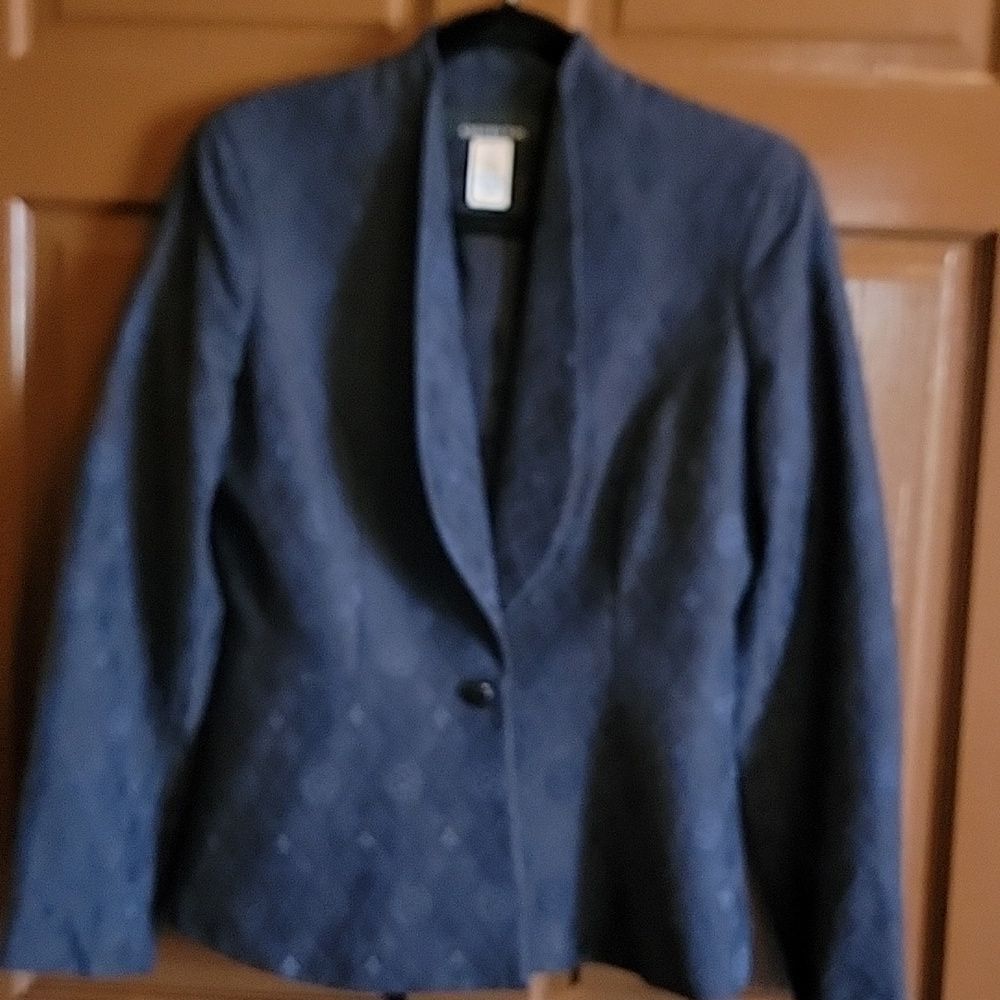 Jones N.Y-Edwardian sapphire/blk textured blazer Size 6 NWT.